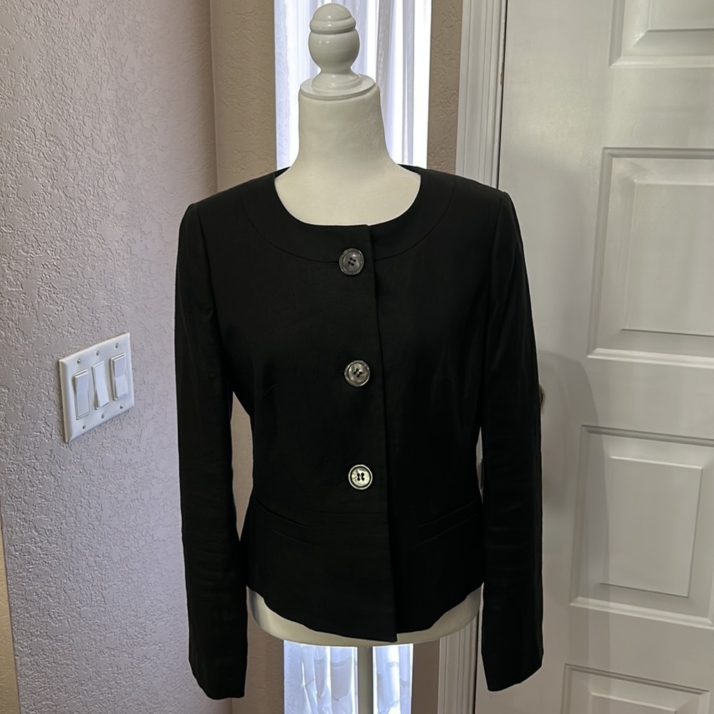 100% Linen Black Jacket - Picture 2 of 6